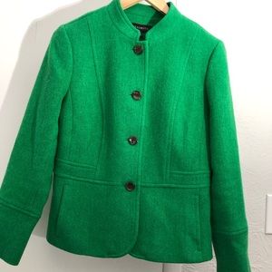 TALBOTS Wool Peplum Tweed ☘️ Kelly Green Blazer☘️